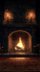 Crackling Warmth: A Fireplace's Glowing Embrace.