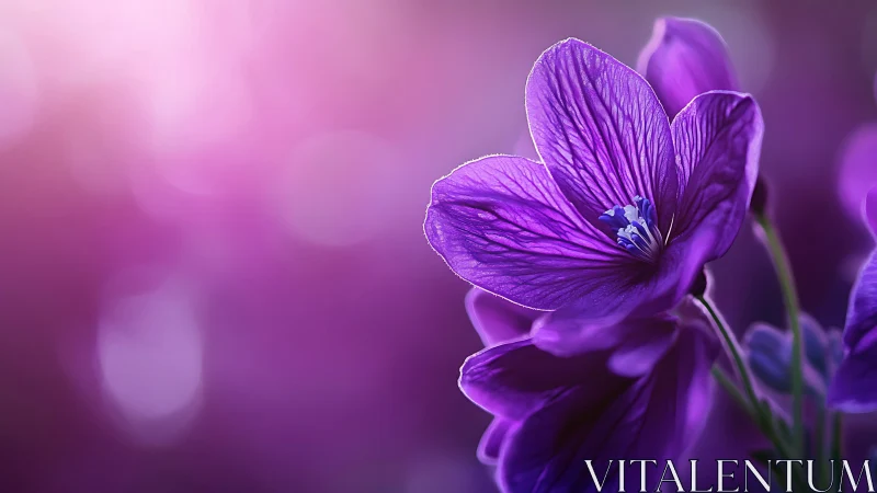 Purple Flower Petals in Soft Focus Bokeh.
