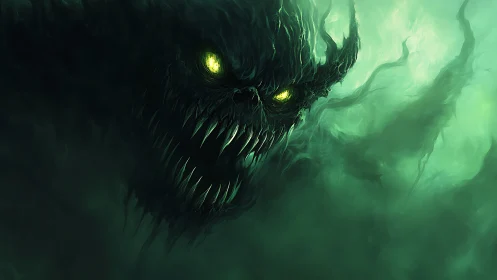 Volumetric void entity with bioluminescent ocular matrix.