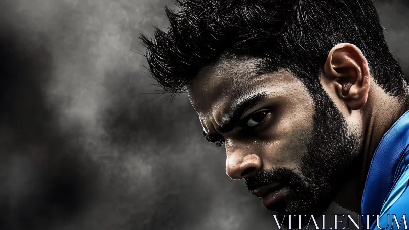 Storm-eyed competitor carves intensity from swirling shadow