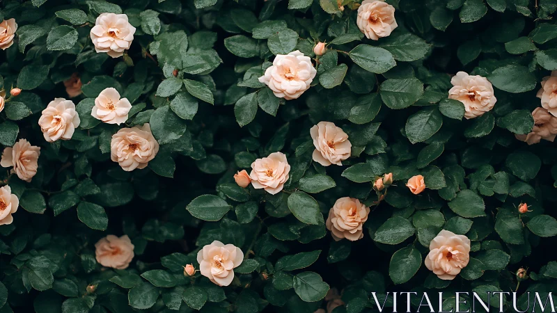 Peach Roses Dance: Garden's Velvet Whisper.