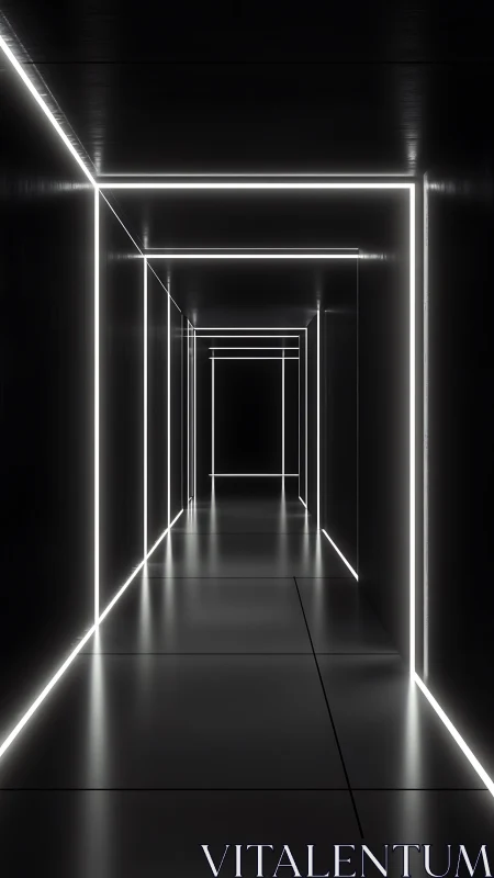 Endless Neon Corridor Framing a Minimalist Void Horizon.