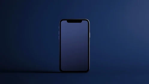 Modern smartphone glowing against a deep blue backdrop