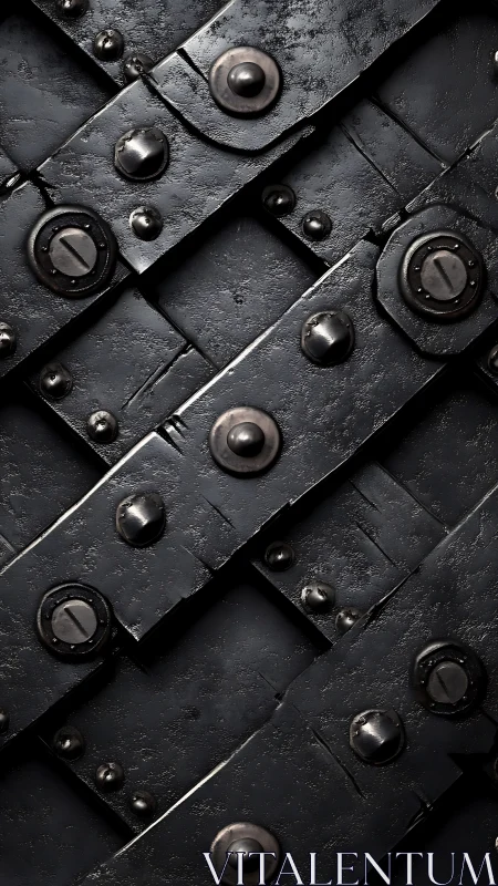 Weathered black metal straps with cozy industrial charm.