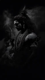 Smokeborn ascetic in midnight silence and sacred shadow.