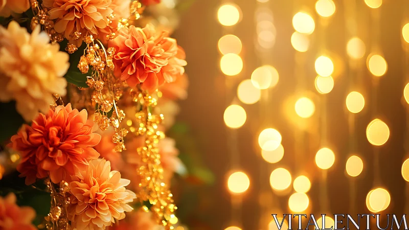 Golden Blooms Glow: Enchanted Garden Lights.
