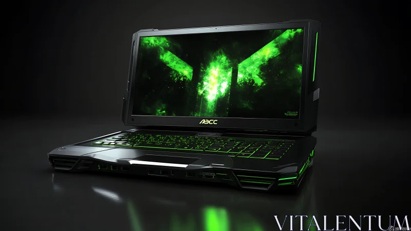 Neon forged gaming laptop ignites a storm of electric green.