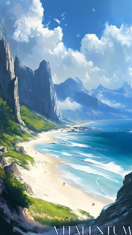 Alpine Coastline. Dramatic Cliffs Meet Turquoise Waters.