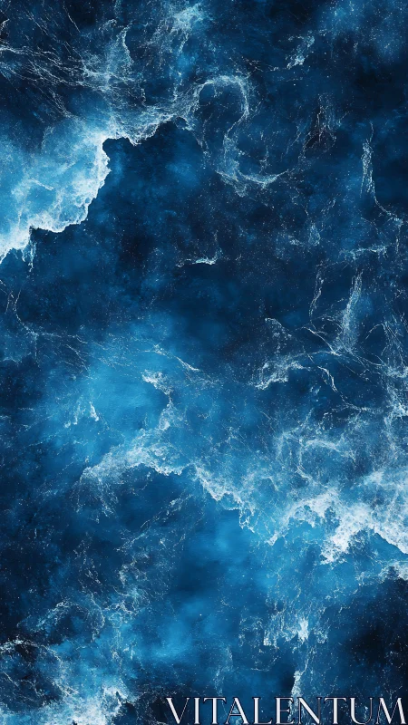 Nebulous blue cosmic cloud swirls through deep space