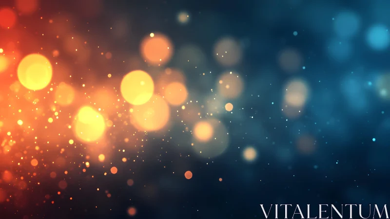 Warm Orange and Cool Blue Bokeh Abstract Light Art Background.