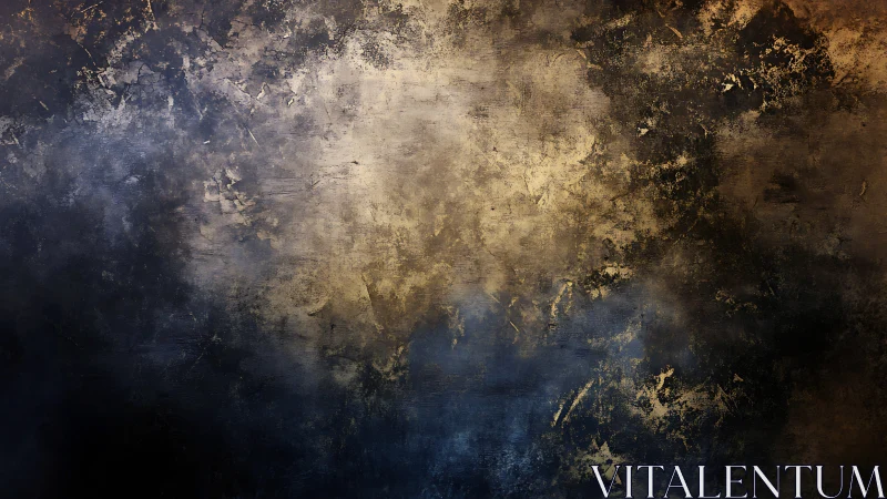 Textured abstract wall with smoky gold and blue tonal gradients