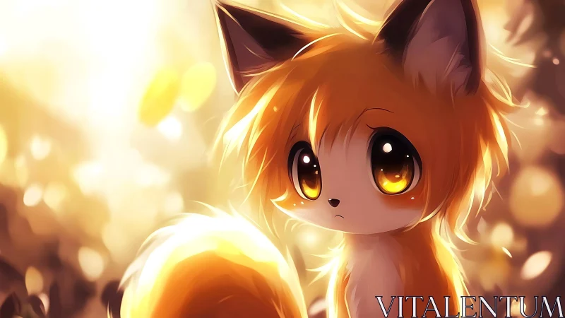 Golden dusk fox with luminous eyes and gentle wonder.