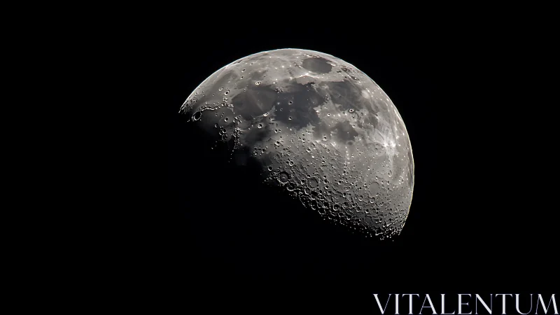 High-contrast telescopic capture of the Moon’s cratered terminator