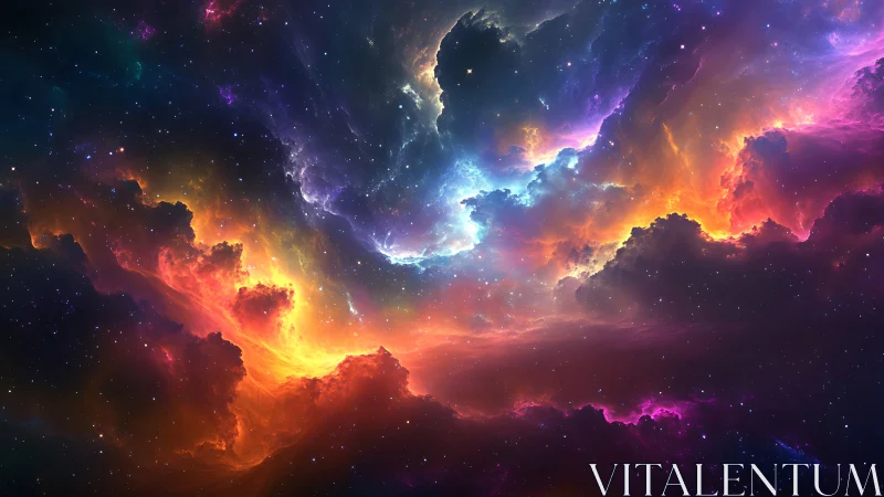 Multispectral stellar nebula rendered in high dynamic detail.