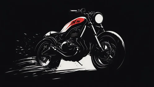 Midnight street racer kicking up a tide of bold white dust.