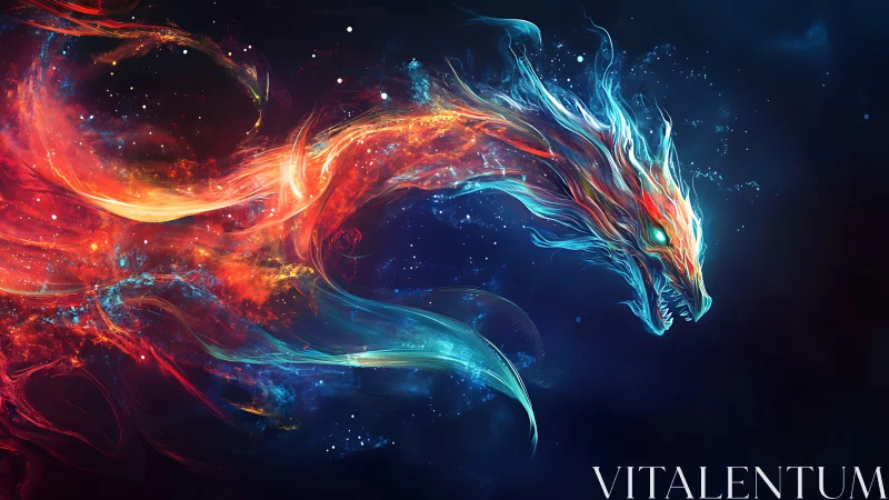 Cosmic fire serpent coils through starlight and storms tonight