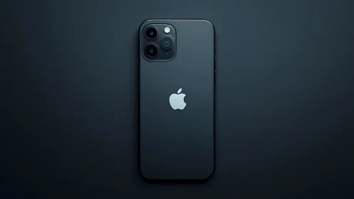 iPhone 12 Pro in Pacific Blue Against Dark Minimalist Background.