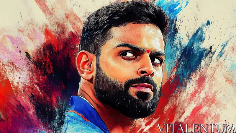 Digital portrait with expressive brushwork and dynamic color field.