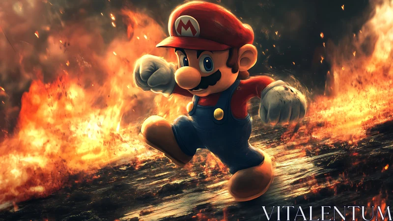 Mario Races Through Inferno in Dynamic Action Scene