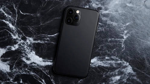 iPhone 11 Pro Max on Black Marble Surface