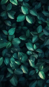 Photorealistic foliage field with chiaroscuro leaf layering.