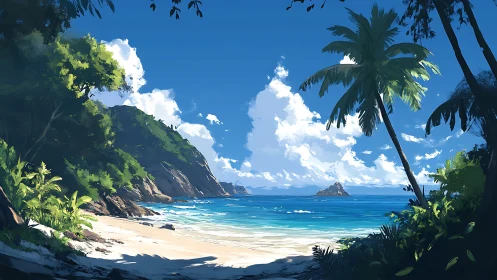 Tropical Paradise Beach Tucked Away in Lush Coastal Beauty.