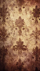 Aged damask wallpaper texture with distressed ornamental repeats.