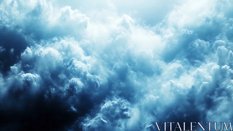 Luminescent storm clouds forming a dramatic skyscape.