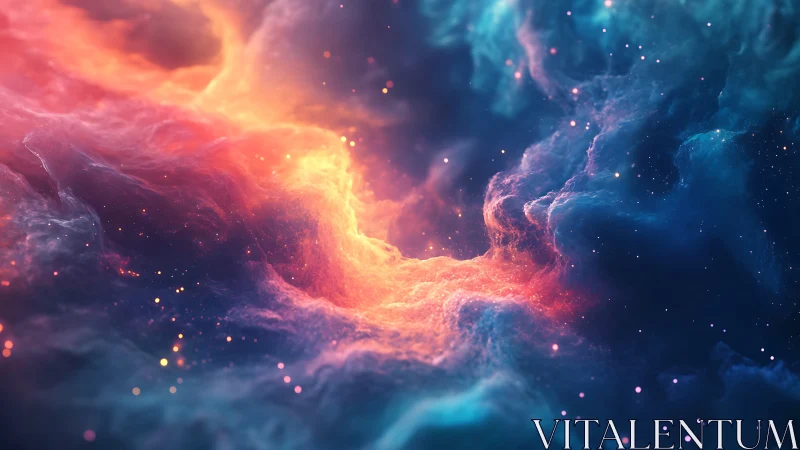 Glowing cosmic nebula swirling with gentle stardust light.