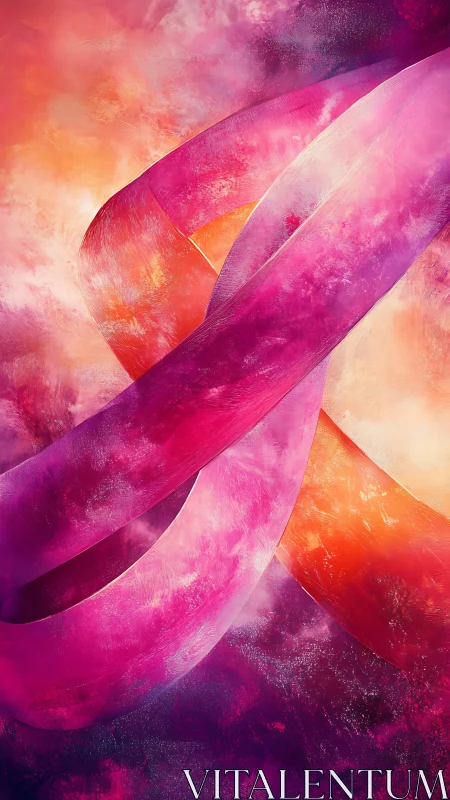 Ribbon glow in swirling pink and sunset orange skies.