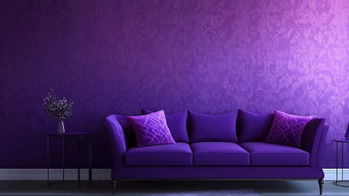 Velvet amethyst lounge casting cozy twilight charm.