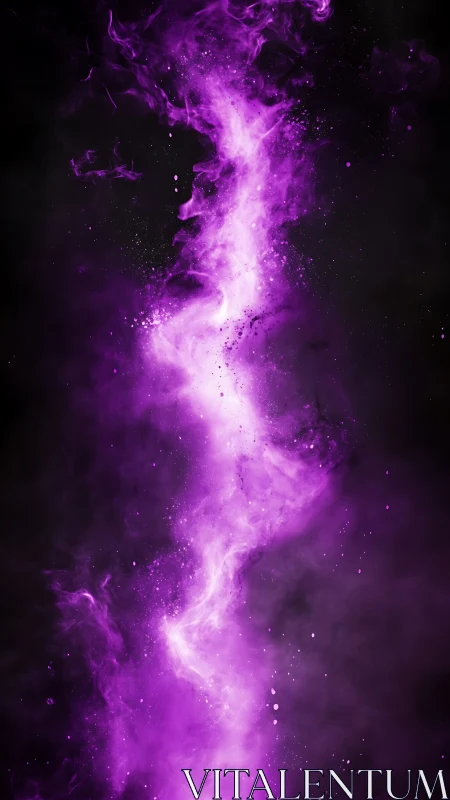 Luminous violet nebula stream twisting through darkness.