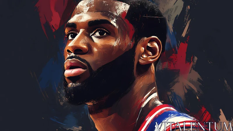 Courtside thunder in bold brushstrokes of electric focus.