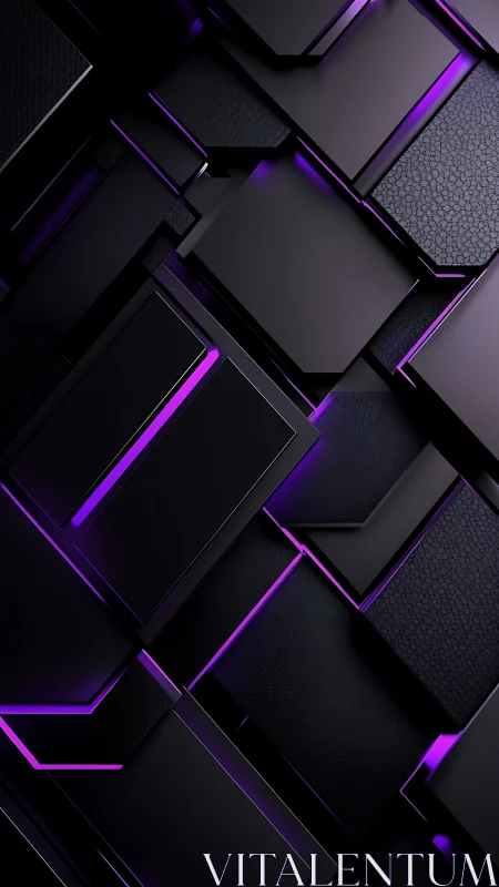 Neon creases slip through midnight panels and quietly glow