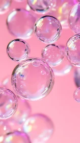 Translucent soap bubbles render with refractive highlights and bokeh