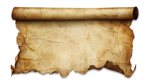 Old blank parchment scroll with worn edges and creases.