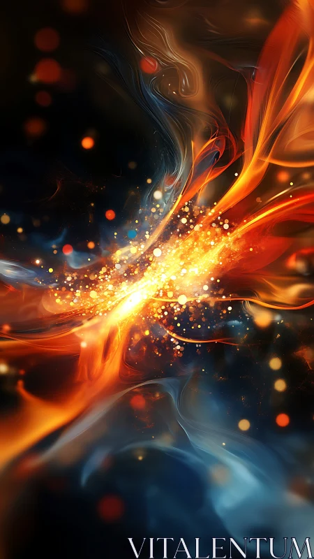 Brilliant Energy Burst: A Dance of Fire and Light.
