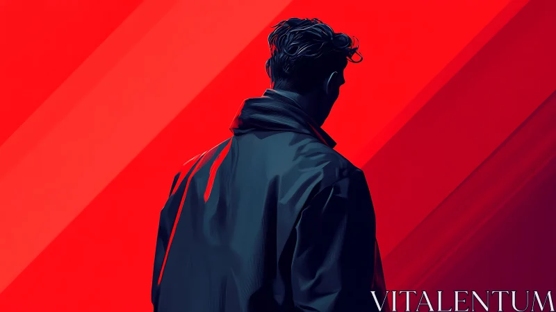 Crimson horizon stalker in a storm of neon silence.