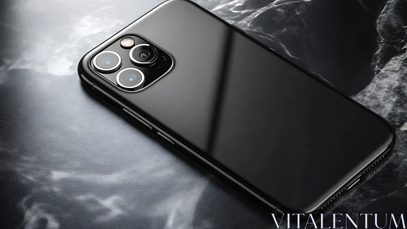 Premium Smartphone with Triple-Lens System on Marble Surface