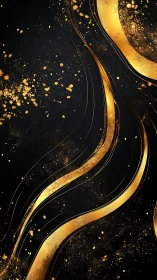 Golden rivers of light flow gracefully across deep black