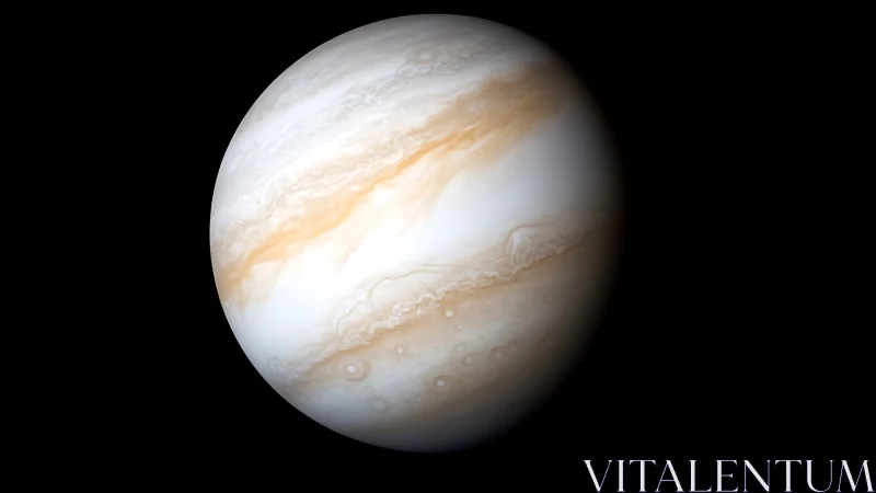 Gas giant planet renders swirling cream and ochre clouds