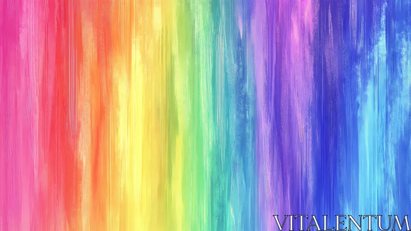 Radiant vertical rainbow streaks flow in soft digital washes.
