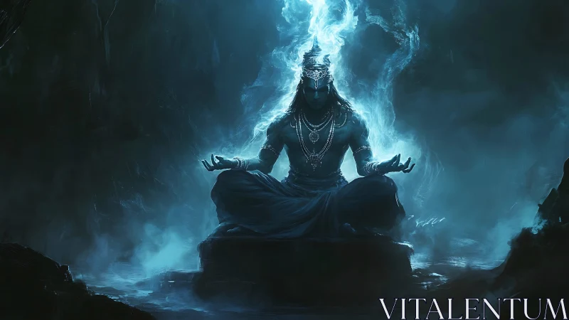 Stormlit yogi bends moonlit mist into meditative thunder