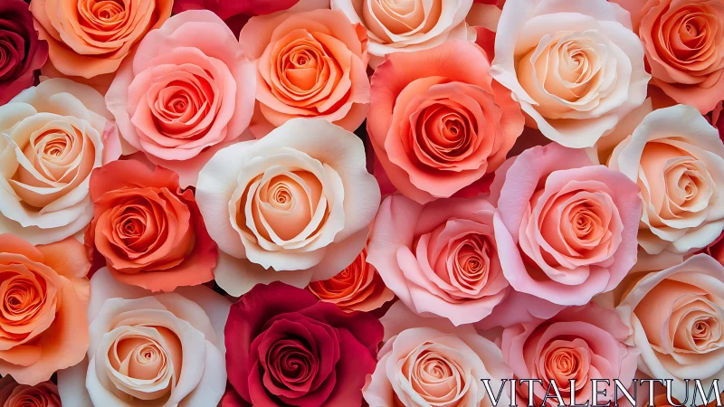 Gradient Rose Arrangement: Coral to Cream Blooms