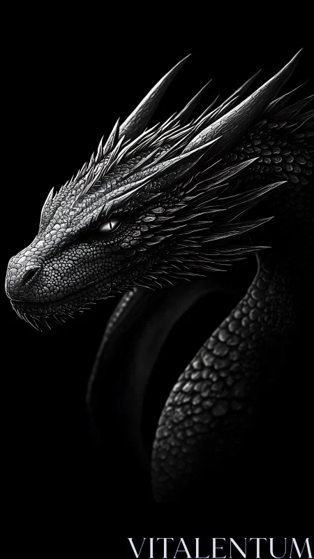 Midnight obsidian dragon rendered in razor-sharp detail.