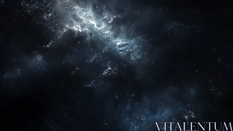 Soft starlit nebula drifting gently through deep space.