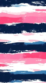 Bold navy and pink horizontal brushstroke stripe pattern.