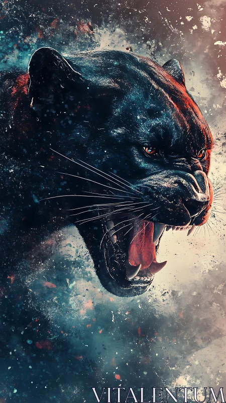 Agitated Panther Head: Explosive Particle Dispersion Effect
