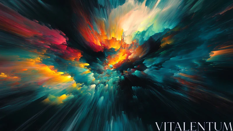 Radiant cosmic burst sends color streaming through deep space