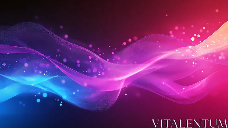 Neon ribbons weave luminous music across the midnight void